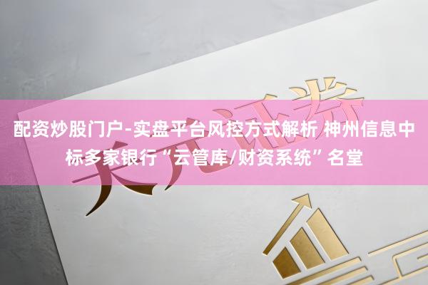 配资炒股门户-实盘平台风控方式解析 神州信息中标多家银行“云管库/财资系统”名堂