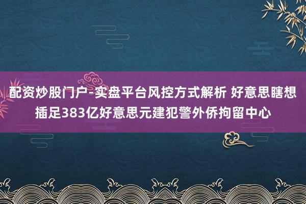 配资炒股门户-实盘平台风控方式解析 好意思瞎想插足383亿好意思元建犯警外侨拘留中心